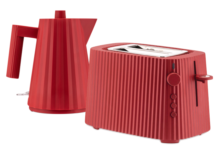 ALESSI Plissé Frühstücks SET klein - Rot