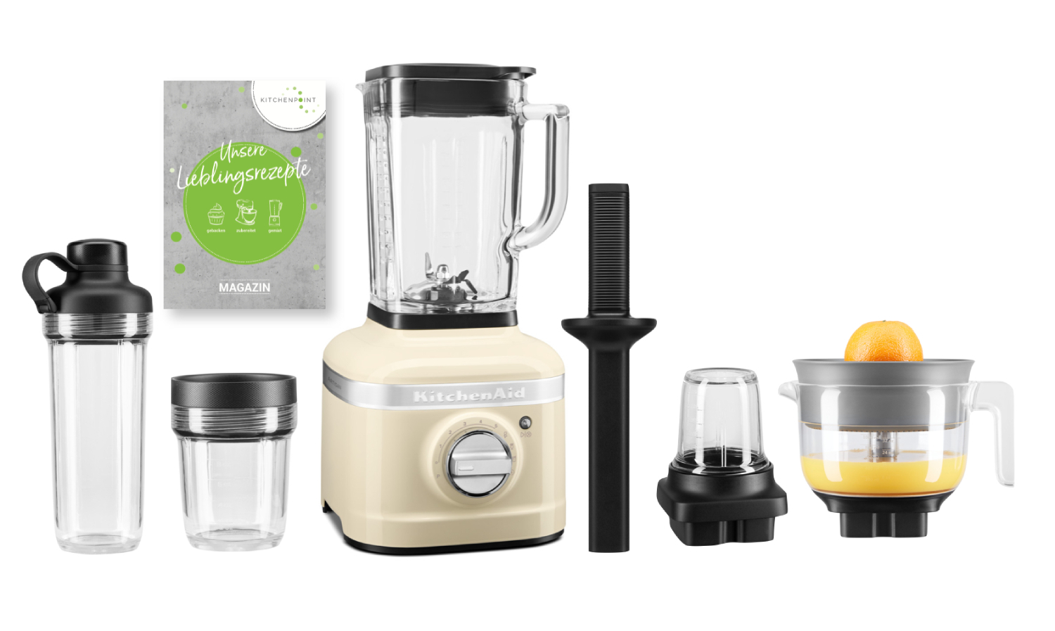 KitchenAid Blender K400 Komplett Set Creme KitchenAid Blender K400 Komplett Set Creme