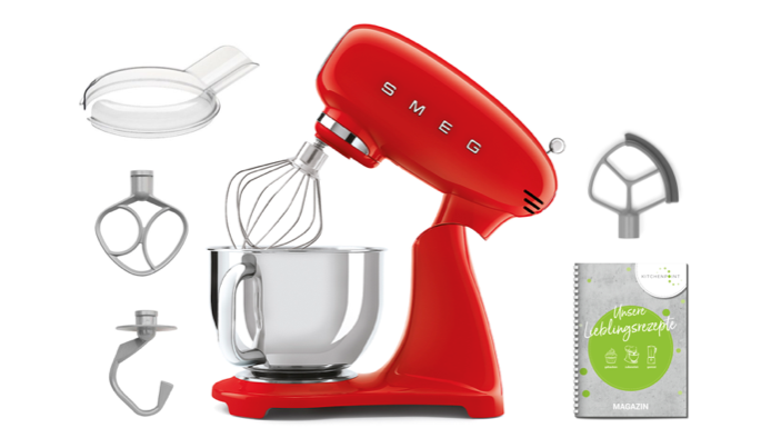 SMEG Küchenmaschine Vollfarbe Rot SMF05