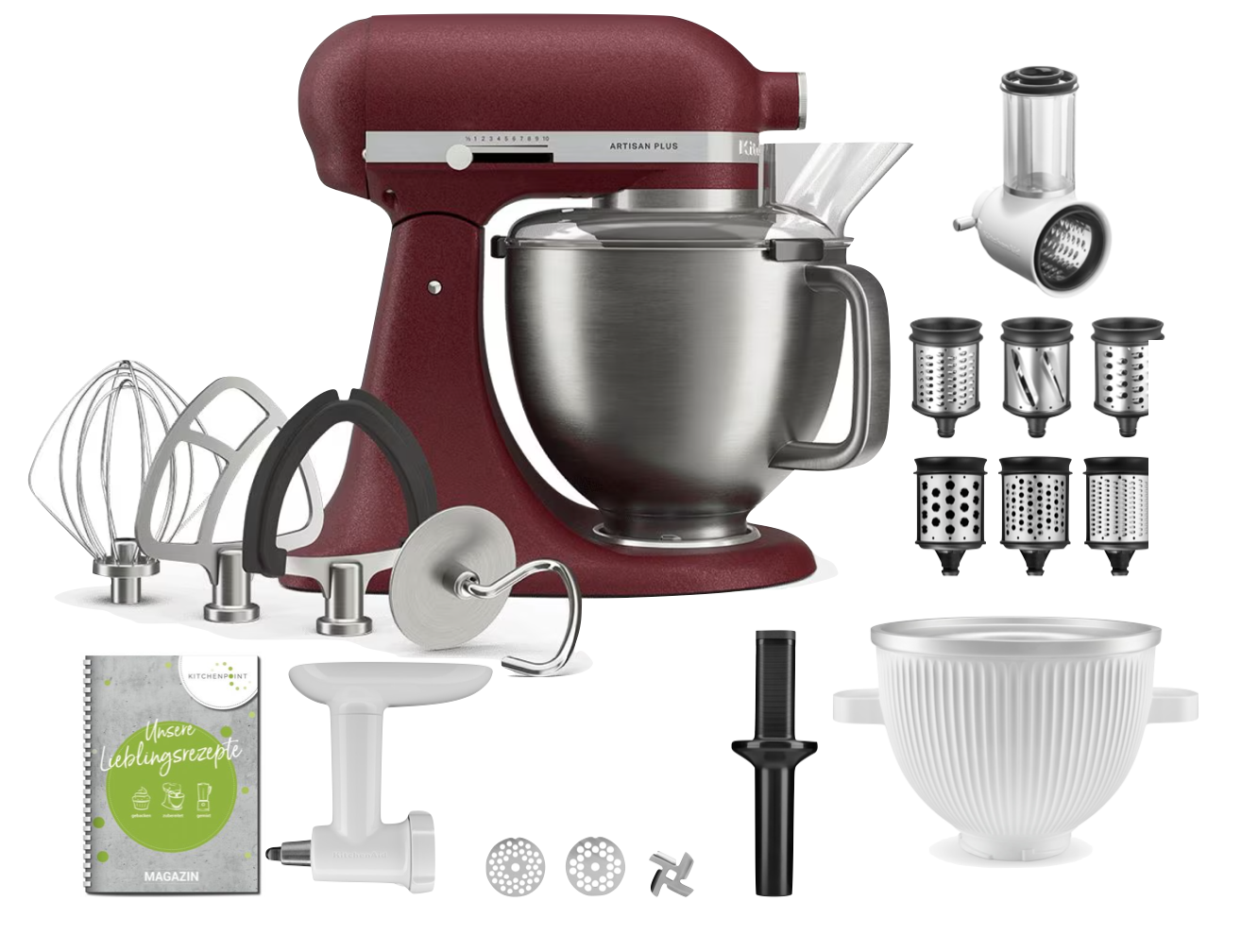 KitchenAid Küchenmaschine Artisan Plus 4,7L SUN DRIED TOMATO - Mega Set 