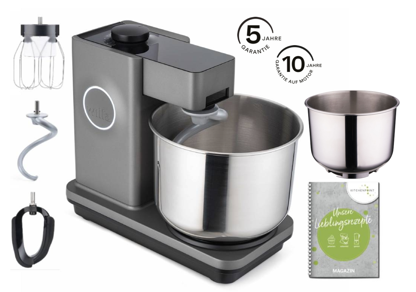 Wilfa Küchenmaschine Probaker  grau - Schüssel Set
