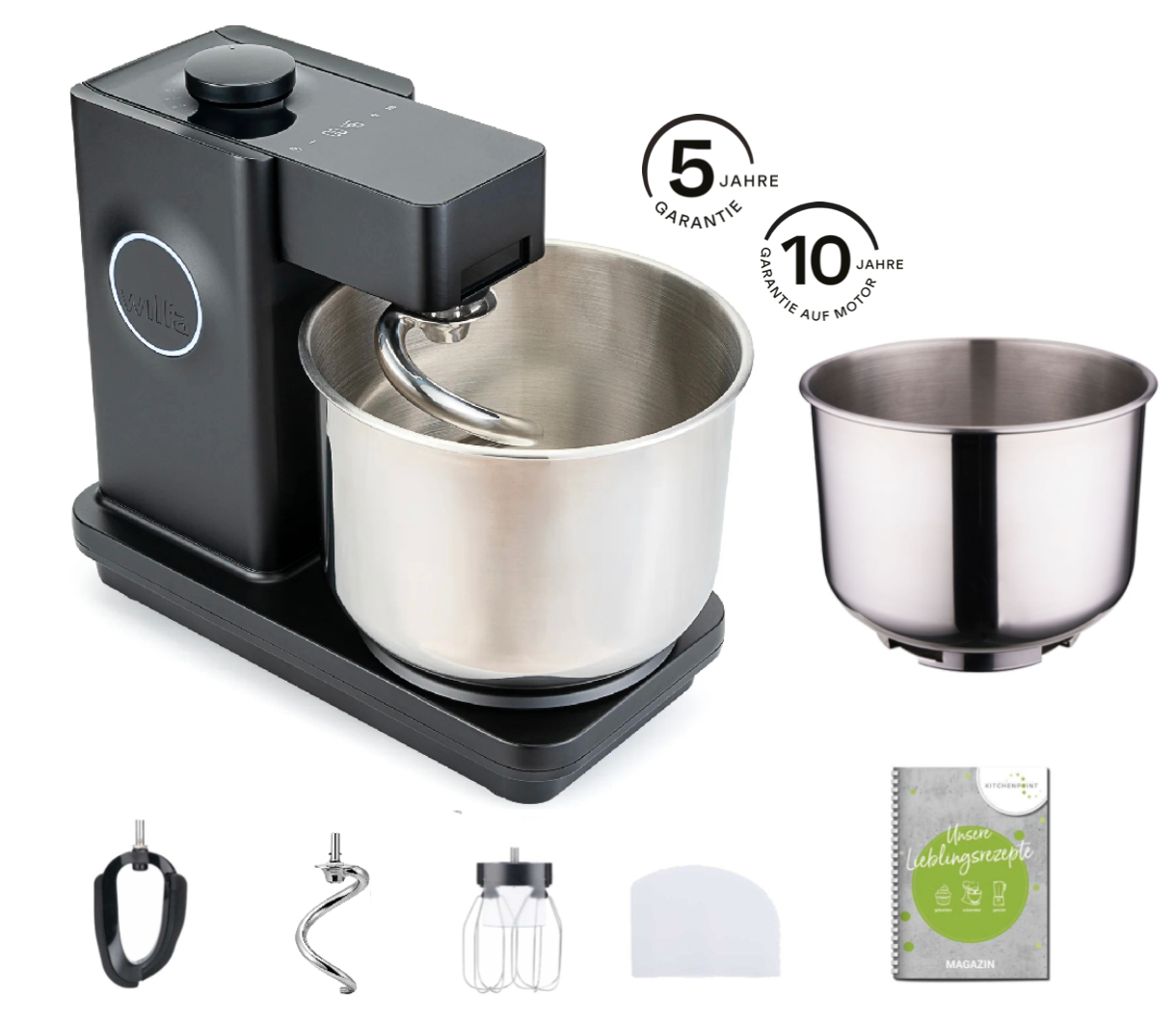 Wilfa Küchenmaschine Probaker Timer schwarz - Schüssel Set