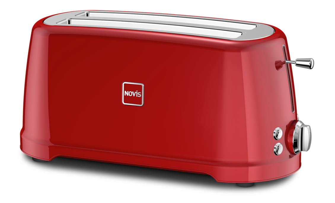 Novis Toaster 4 Scheiben lang Rot