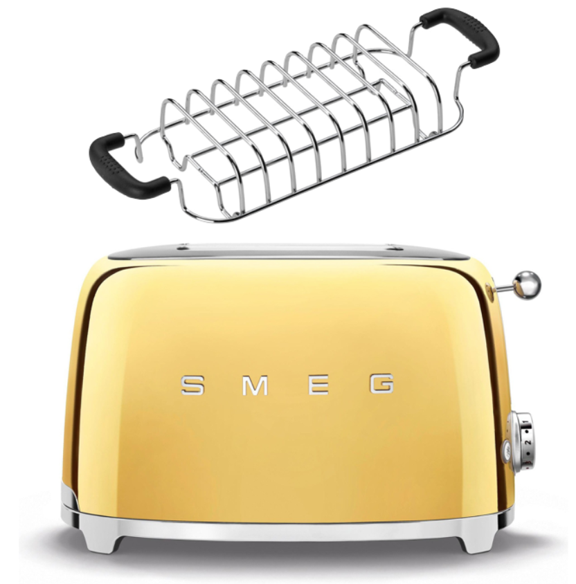 SMEG Toaster TSF01 mit Brötchenaufsatz Gold