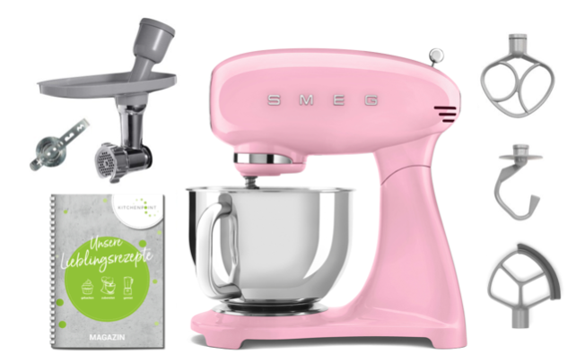SMEG Küchenmaschine SMF05 Vollfarbe - Back Set Cadillac Pink