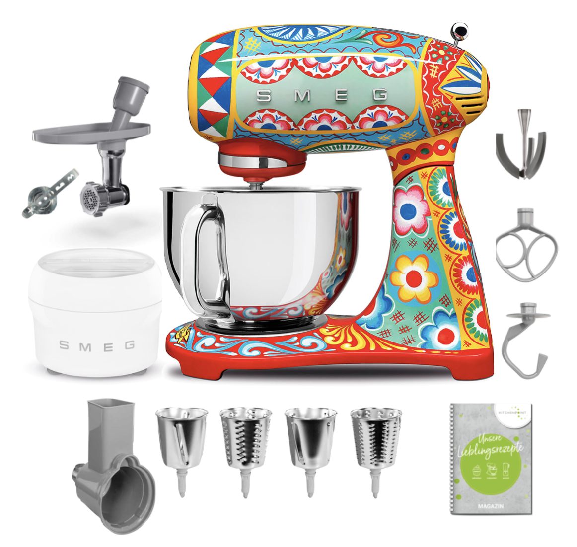 SMEG Küchenmaschine SMF03 Vollfarbe - Gourmet Set Dolce & Gabbana SMEG Küchenmaschine SMF03 Vollfarbe - Gourmet Set Dolce & Gabbana