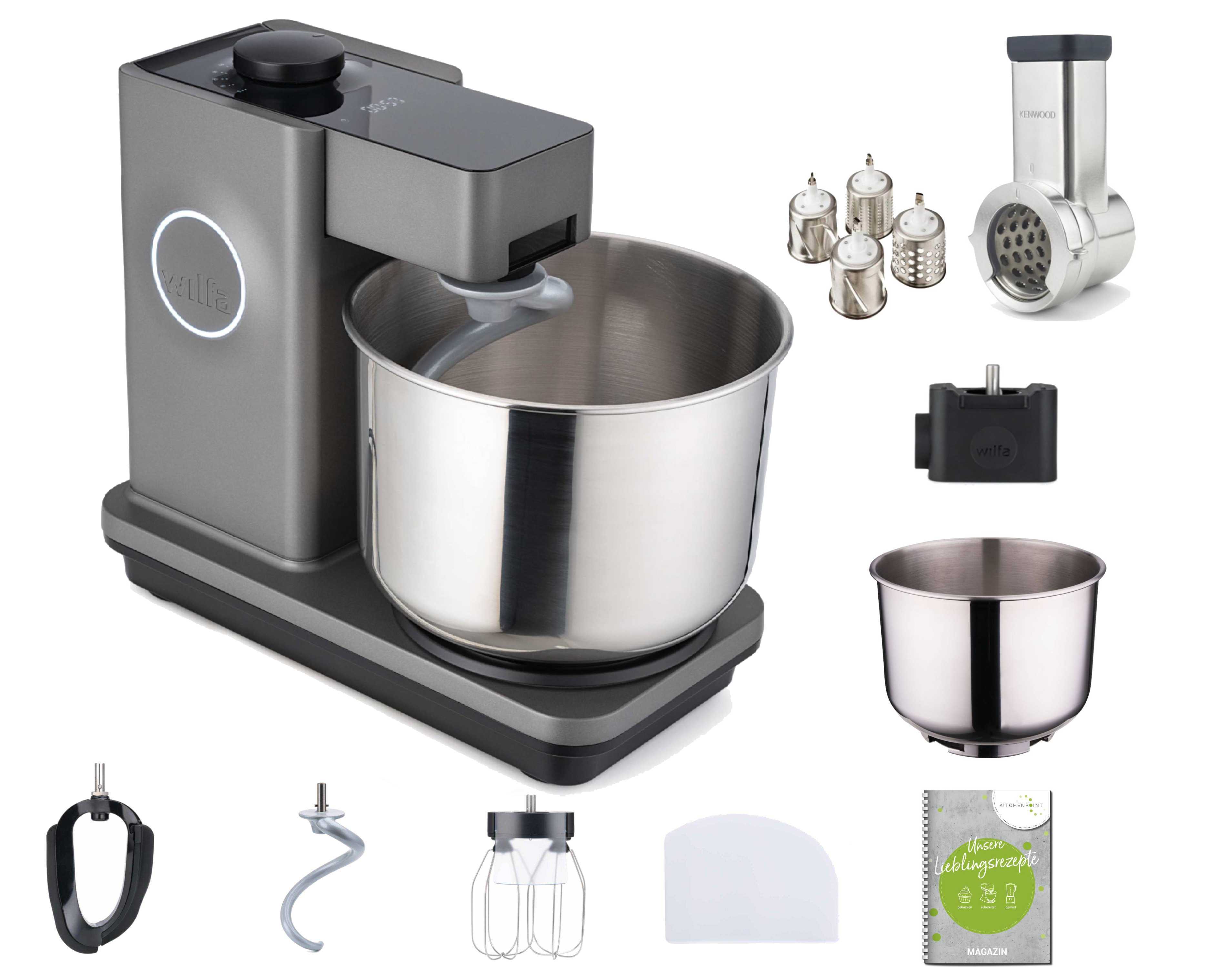 Wilfa Küchenmaschine Probaker Timer grau - Gemüse Mega Set