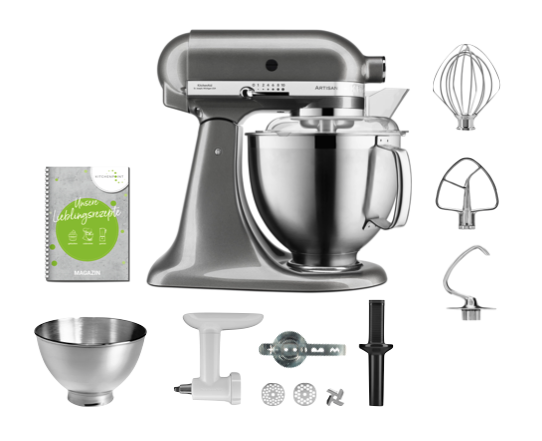 KitchenAid Küchenmaschine 185 Back Set Medallion Silber KitchenAid Küchenmaschine 185 Back Set Medallion Silber