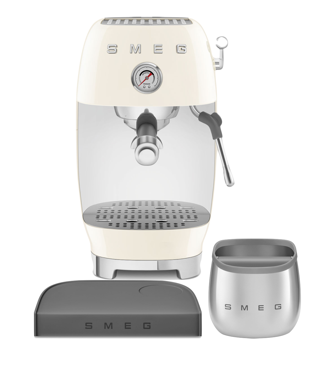 Smeg Manuelle Espressomaschine mit Cold Brew-Funktion Creme - Black Week Set