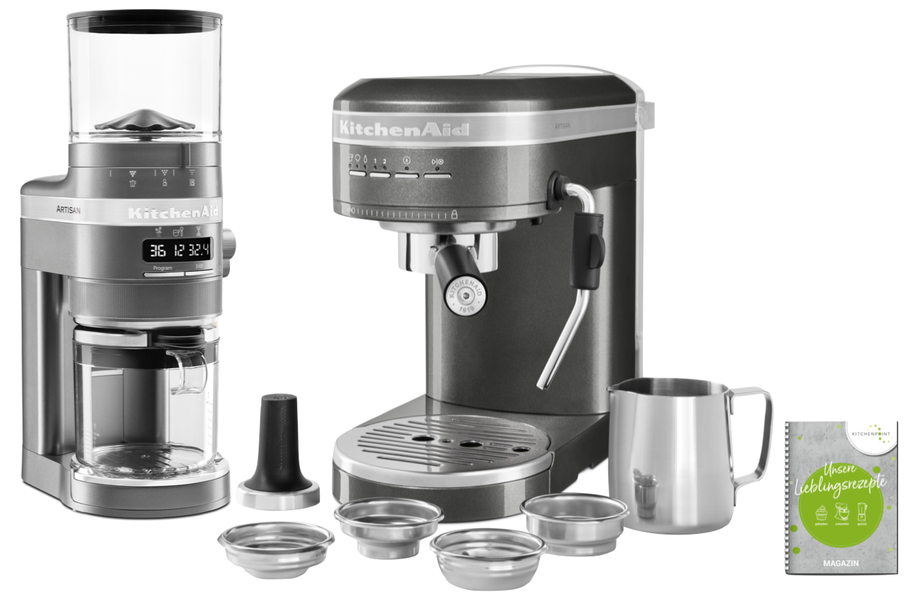 KitchenAid Espressomaschine Set Medallion Silber