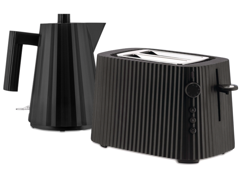 Alessi Plissé Wasserkocher - Toaster Set klein Schwarz Alessi Plissé Wasserkocher - Toaster Set klein Schwarz
