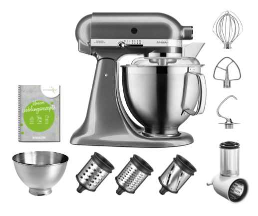 KitchenAid Küchenmaschine 185 Gemüse Set Medallion Silber KitchenAid Küchenmaschine 185 Gemüse Set Medallion Silber