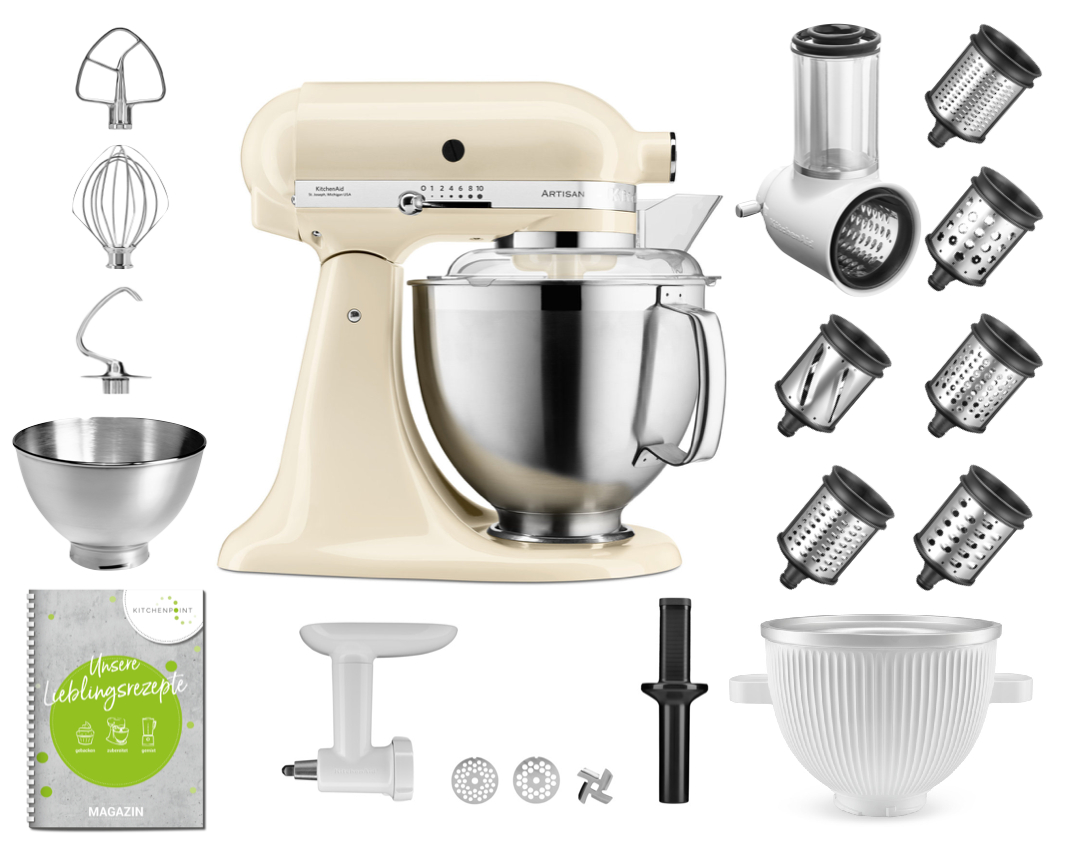 KitchenAid Küchenmaschine 185 Mega Set Creme KitchenAid Küchenmaschine 185 Mega Set Creme