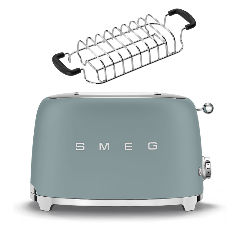 SMEG Toaster TSF01 mit Brötchenaufsatz Emerald Green SMEG Toaster TSF01 mit Brötchenaufsatz Emerald Green