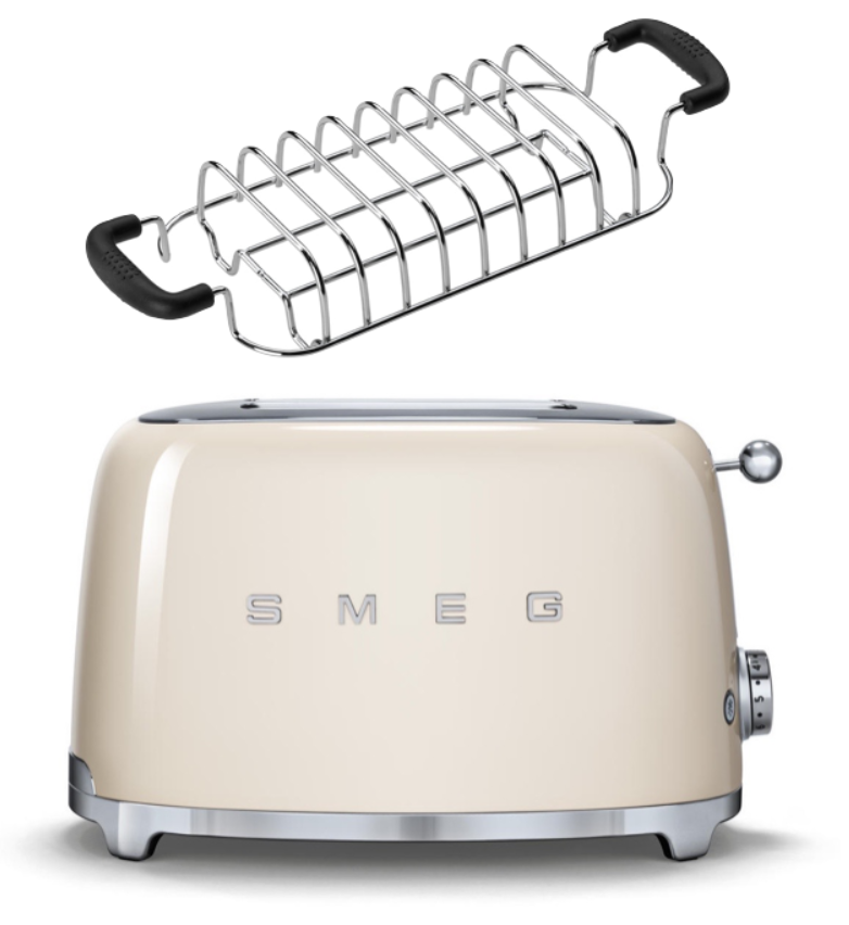 SMEG Toaster TSF01 mit Brötchenaufsatz creme