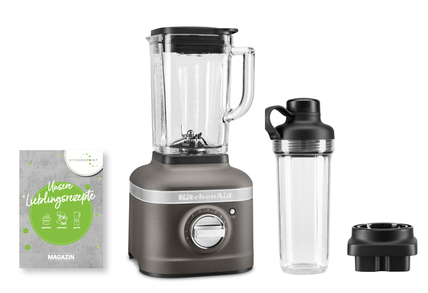 KitchenAid Blender K400 ToGo Mixbecher Set Grau KitchenAid Blender K400 ToGo Mixbecher Set Grau