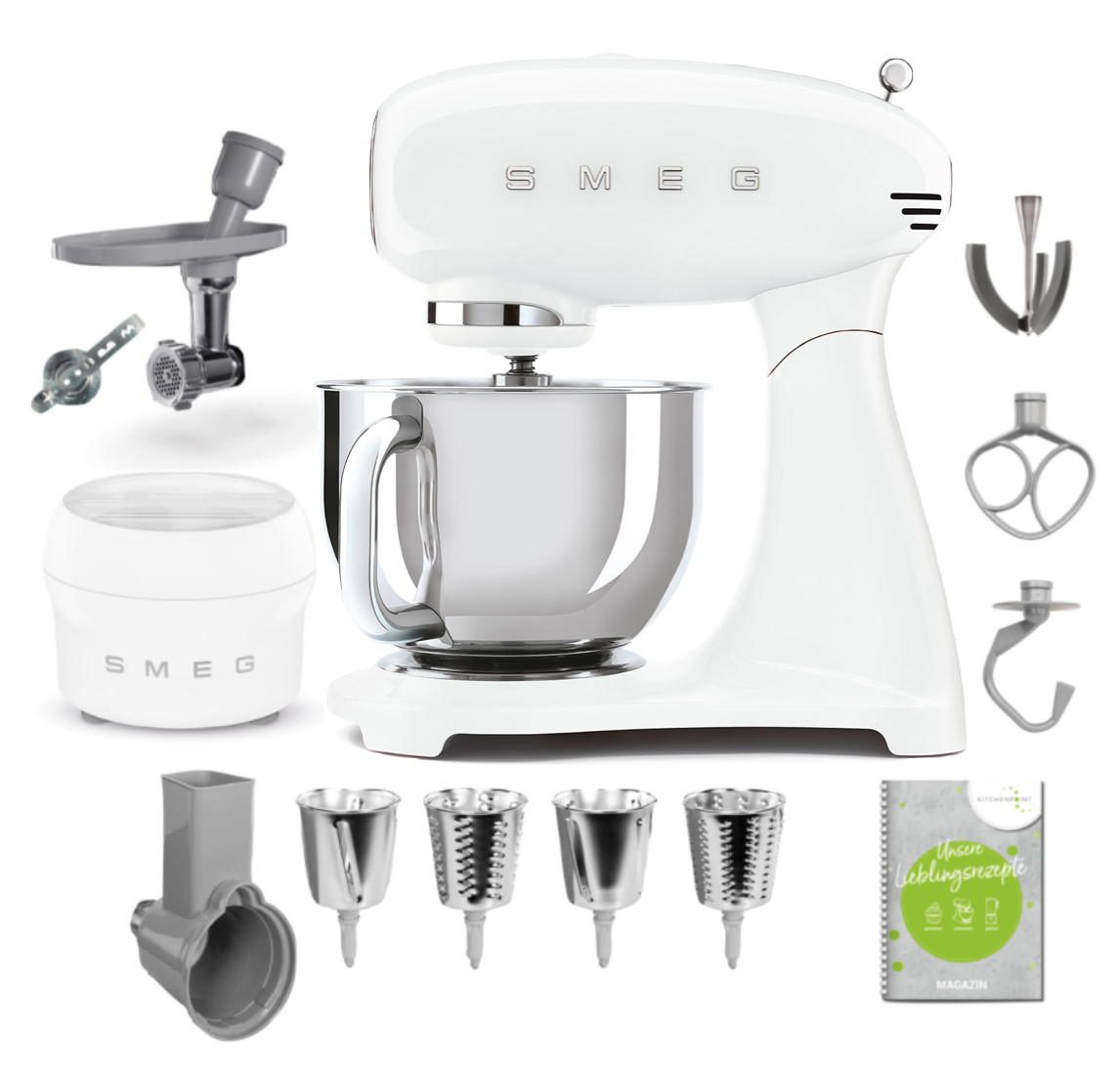 SMEG Küchenmaschine SMF03 Vollfarbe - Gourmet Set Weiß SMEG Küchenmaschine SMF03 Vollfarbe - Gourmet Set Weiß