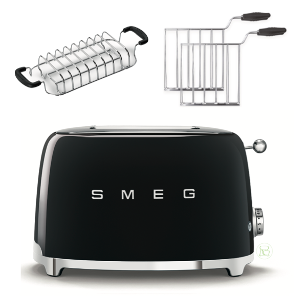 SMEG Toaster TSF01 Schwarz Komplett Set - TSF01BLEU - Kitchenpoint.de