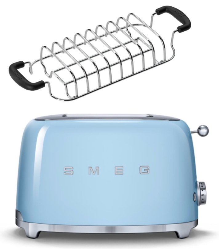 SMEG Toaster TSF01 mit Brötchenaufsatz Pastellblau SMEG Toaster TSF01 mit Brötchenaufsatz Pastellblau