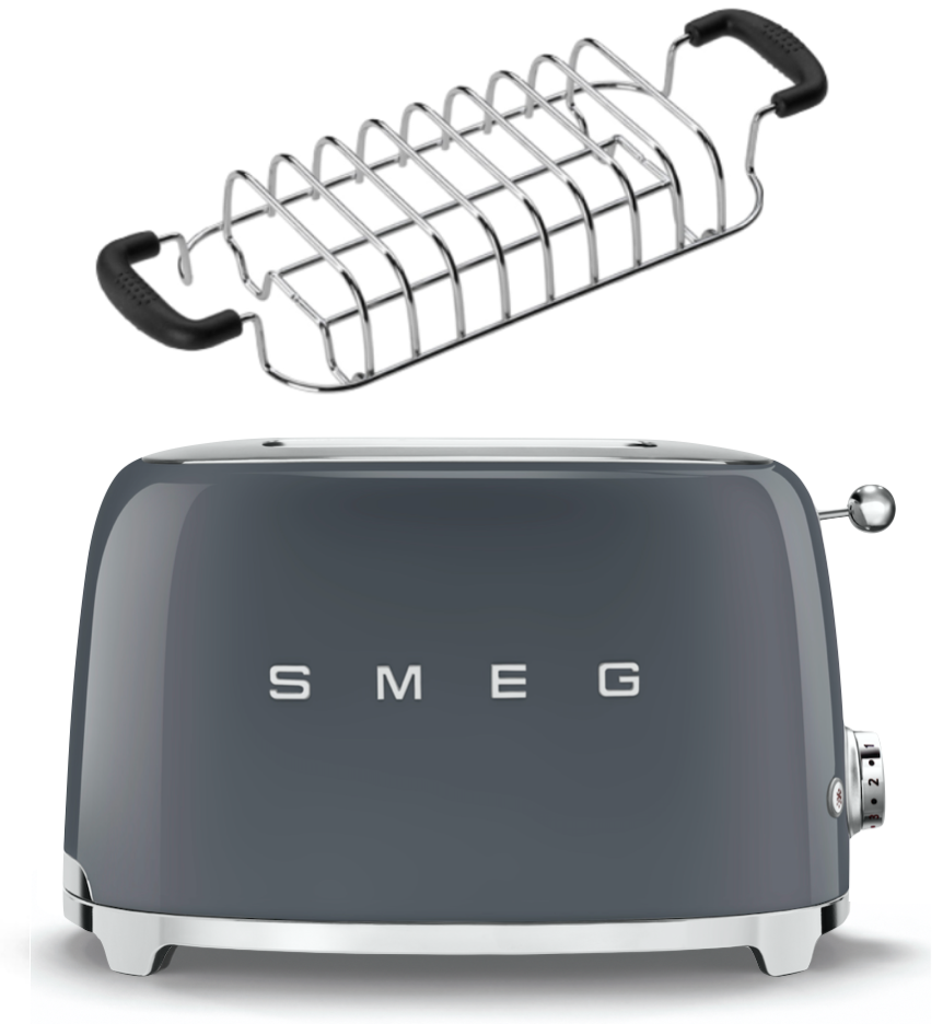 SMEG Toaster TSF01 mit Brötchenaufsatz Navy Blue - TSF01NBEU - Kitchenpoint.de