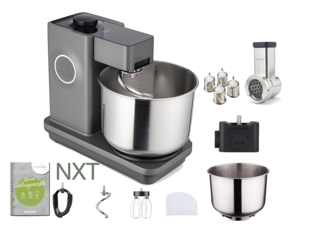 Wilfa Küchenmaschine PROBAKER NXT, Grau - Gemüse Mega Set