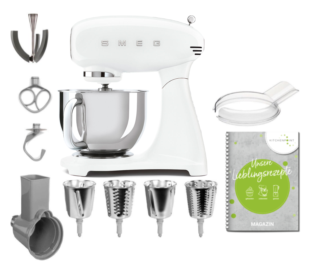 SMEG Küchenmaschine SMF05 Vollfarbe - Gemüse Set Weiß