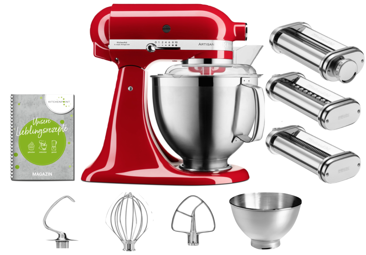KitchenAid Küchenmaschine 185 Pasta Set Empire Rot KitchenAid Küchenmaschine 185 Pasta Set Empire Rot