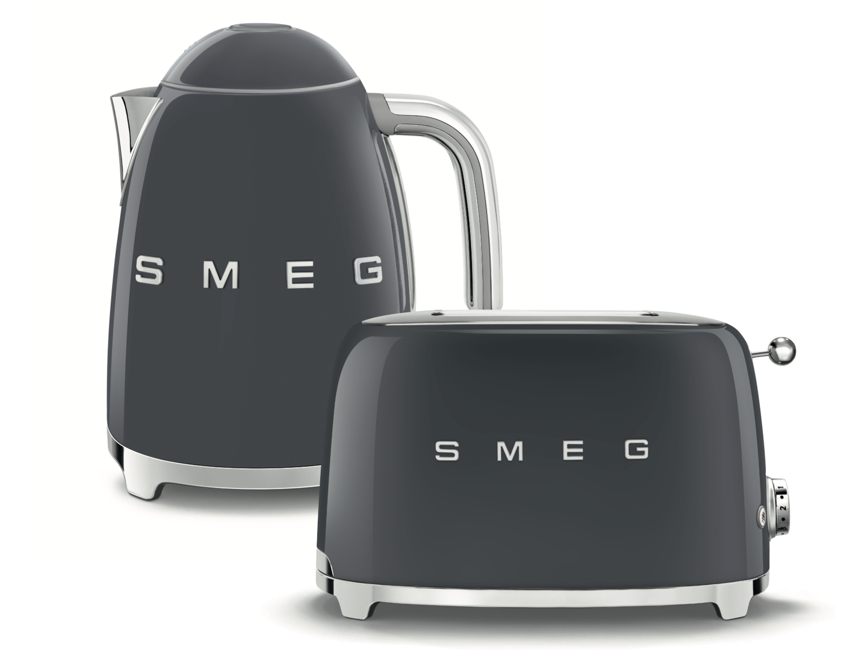 SMEG Wasserkocher - Toaster Set Anthrazit Grau