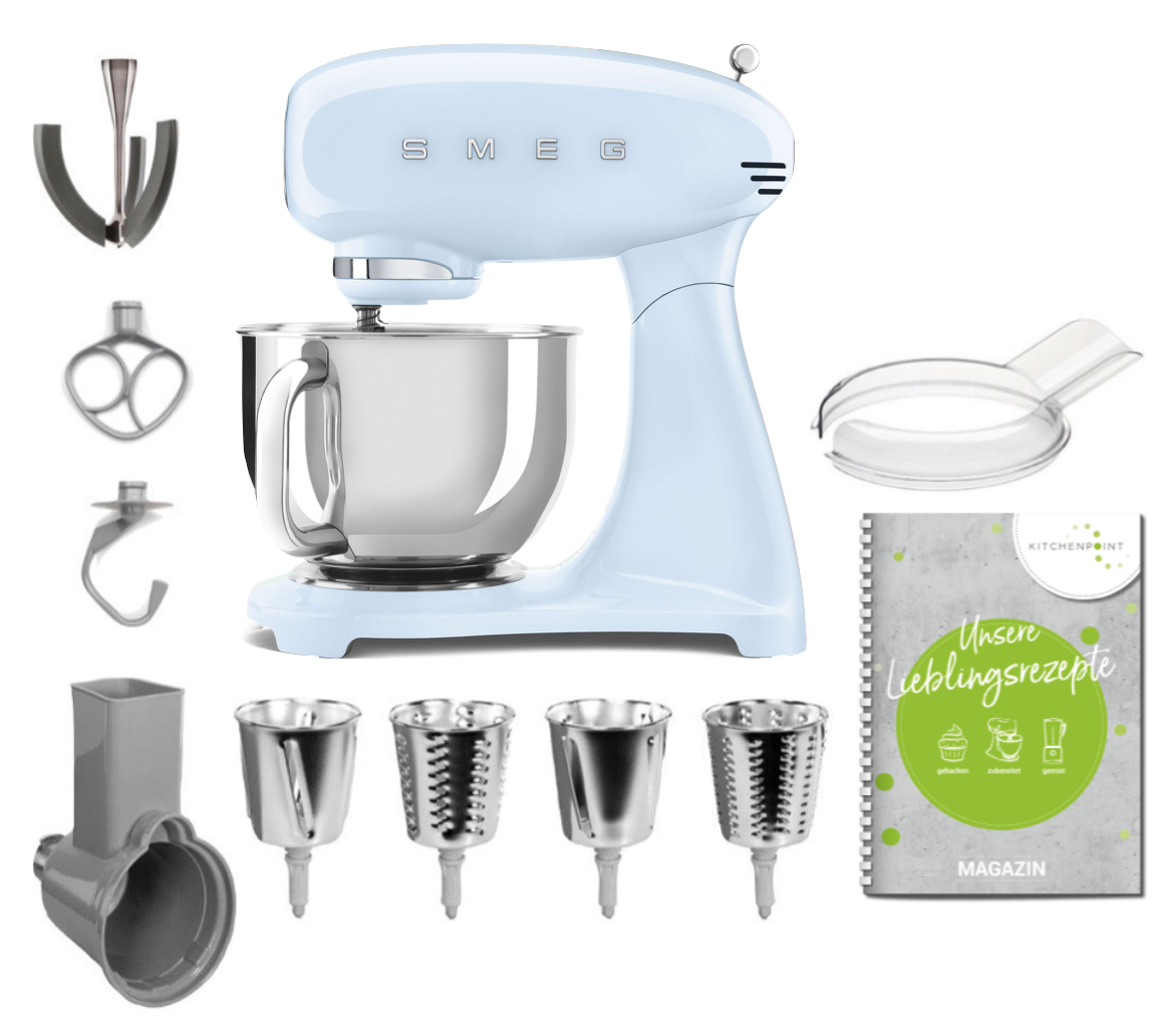 SMEG Küchenmaschine SMF03 Vollfarbe - Gemüse Set Pastellblau SMEG Küchenmaschine SMF03 Vollfarbe - Gemüse Set Pastellblau