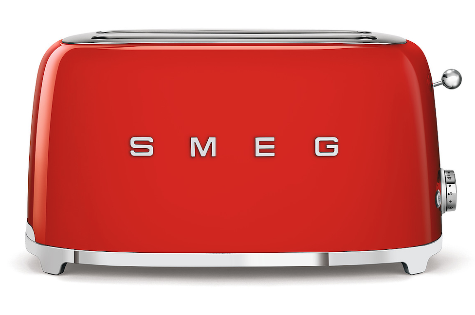 SMEG 4 Scheiben Toaster lang Rot