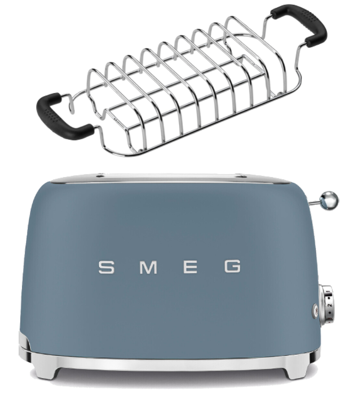 SMEG Toaster TSF01 mit Brötchenaufsatz Storm Blue