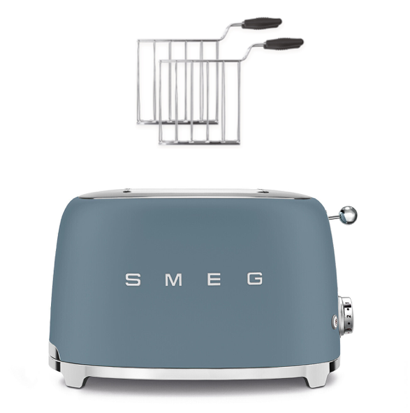 SMEG Toaster TSF01 Storm Blue inkl. Sandwichzange - TSF01SBMEU - Kitchenpoint.de