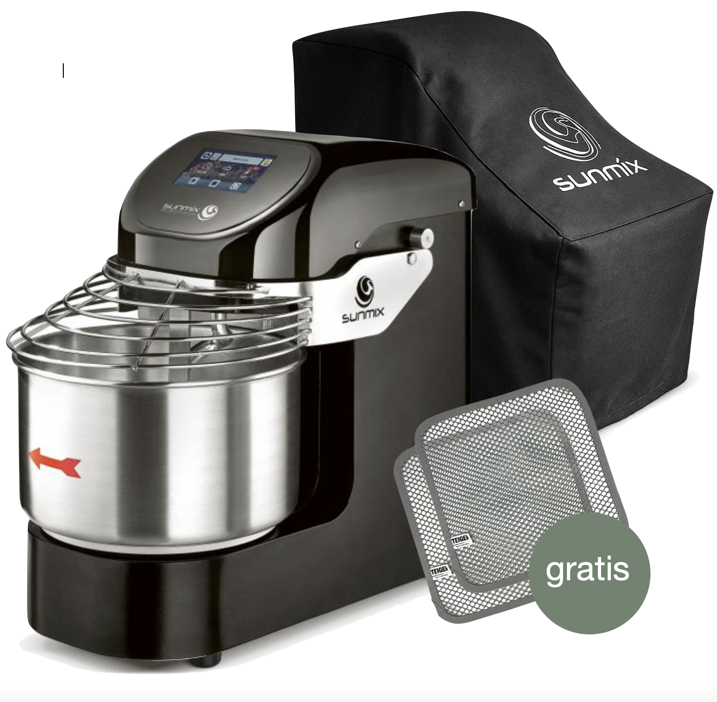 Sunmix EVO Line 6 Spiralkneter Schwarz - Set inkl. Abdeckhaube
