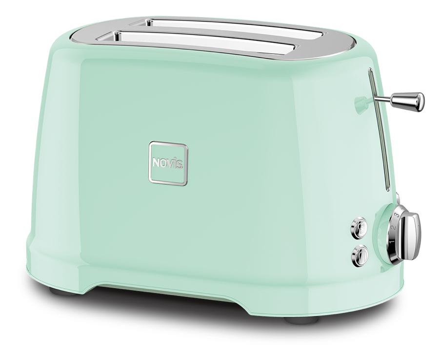 Novis Toaster T2 mit Brötchenaufsatz Neo Mint