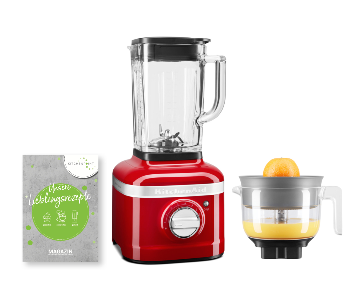 KitchenAid Blender K400 Zitruspressen Set Candy Apple KitchenAid Blender K400 Zitruspressen Set Candy Apple