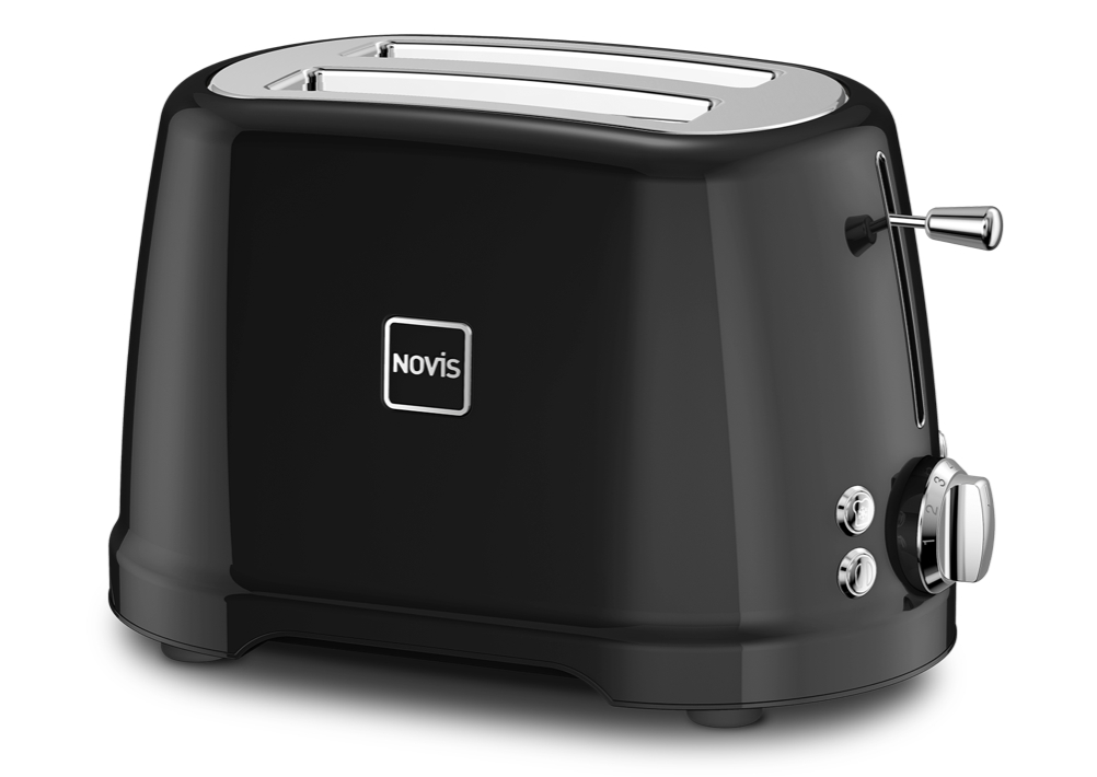 Novis Toaster T2 mit Brötchenaufsatz Schwarz