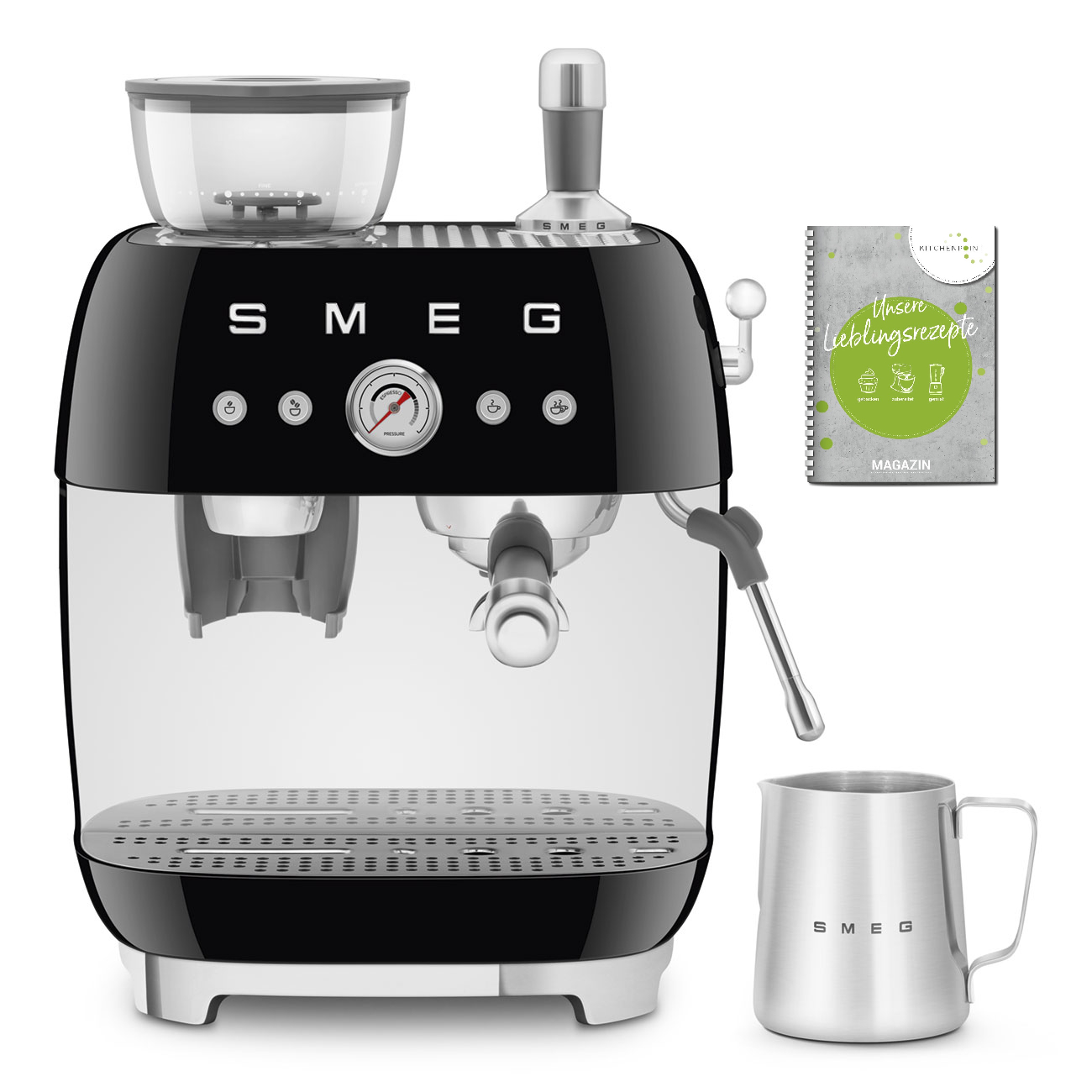 SMEG Espressomaschine mit integrierter Kaffeemühle Schwarz SMEG Espressomaschine mit integrierter Kaffeemühle Schwarz