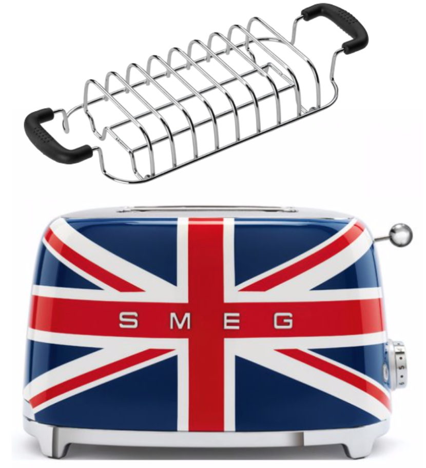 SMEG Toaster Union Jack TSF01UJEU mit Broetchenausatz TSBW01 Set im KitchenPoint Smeg