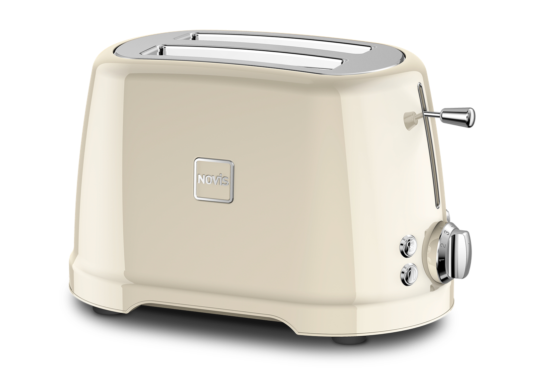 Novis Toaster T2 mit Brötchenaufsatz Creme