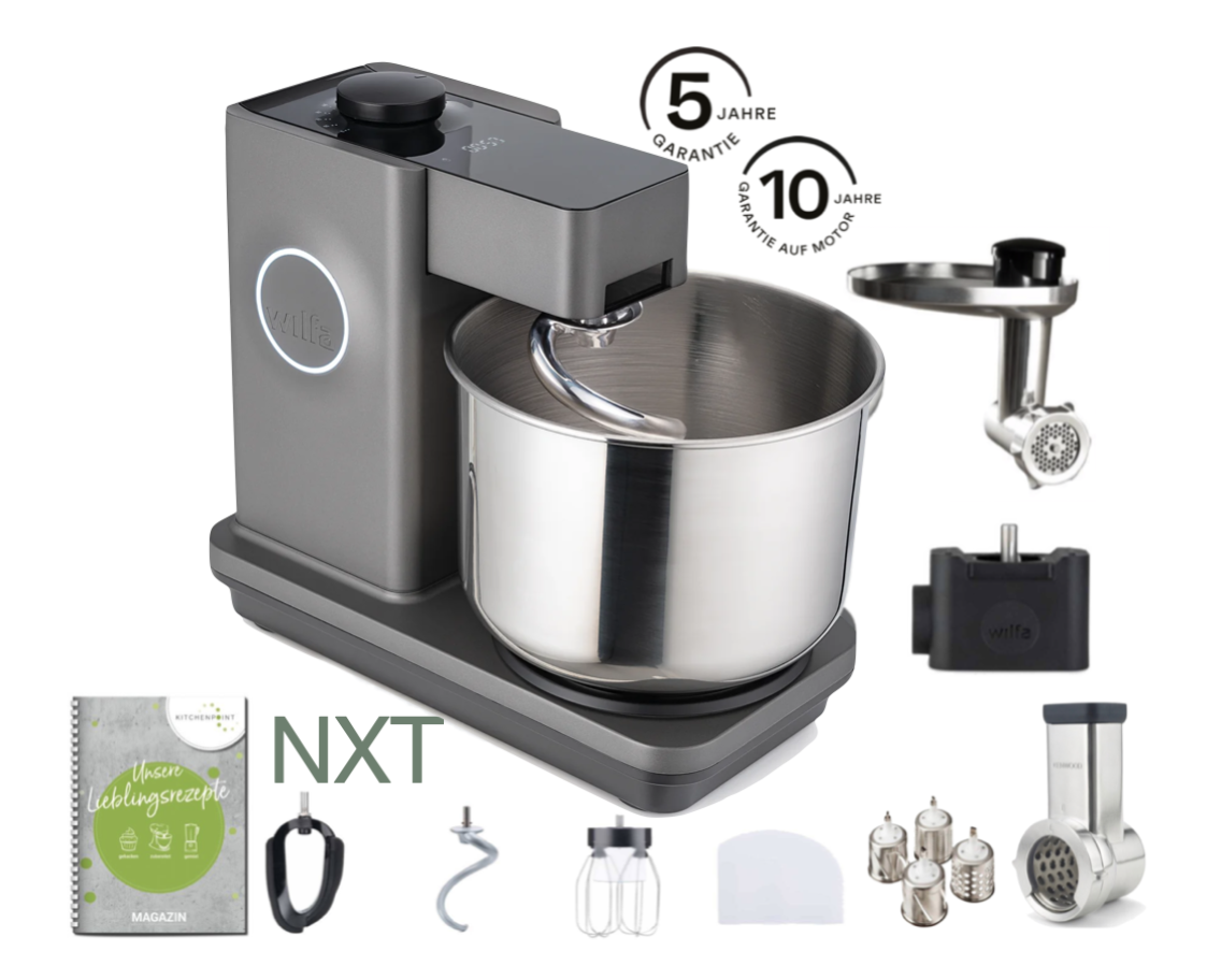 Wilfa Küchenmaschine PROBAKER NXT, Grau - Komplett Set