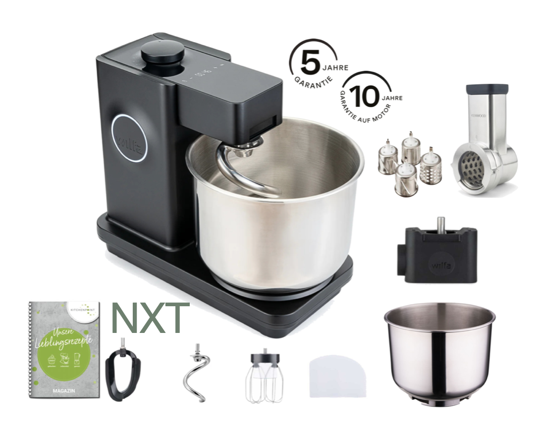 Wilfa Küchenmaschine PROBAKER NXT, Schwarz - Gemüse Mega Set