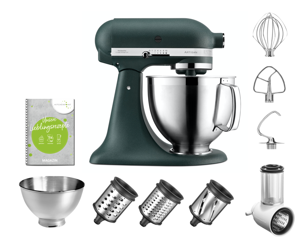 KitchenAid Küchenmaschine 185 Gemüse Set Pebbled Palm KitchenAid Küchenmaschine 185 Gemüse Set Pebbled Palm