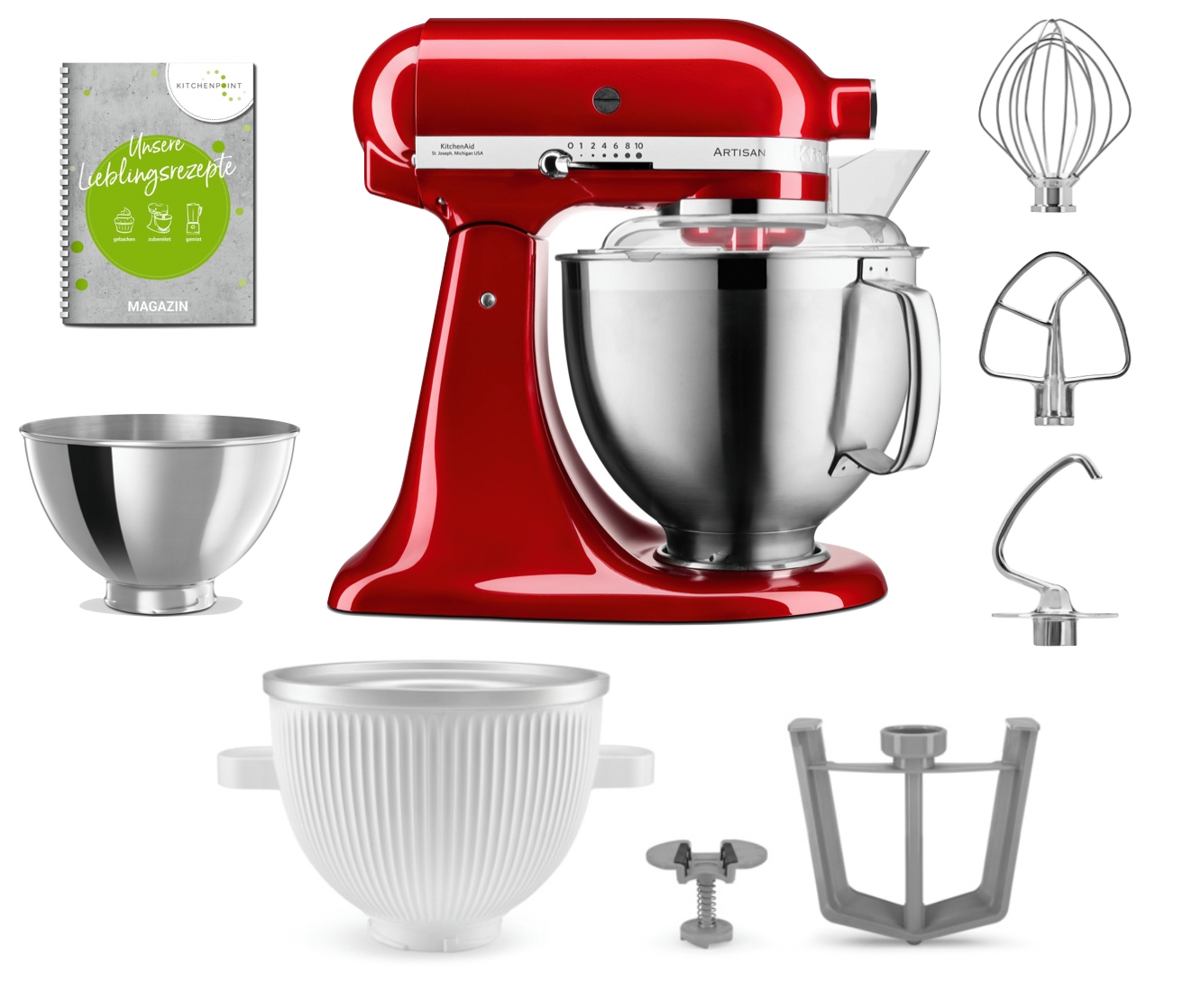 KitchenAid Küchenmaschine 185 Eis Set Candy Apple KitchenAid Küchenmaschine 185 Eis Set Candy Apple