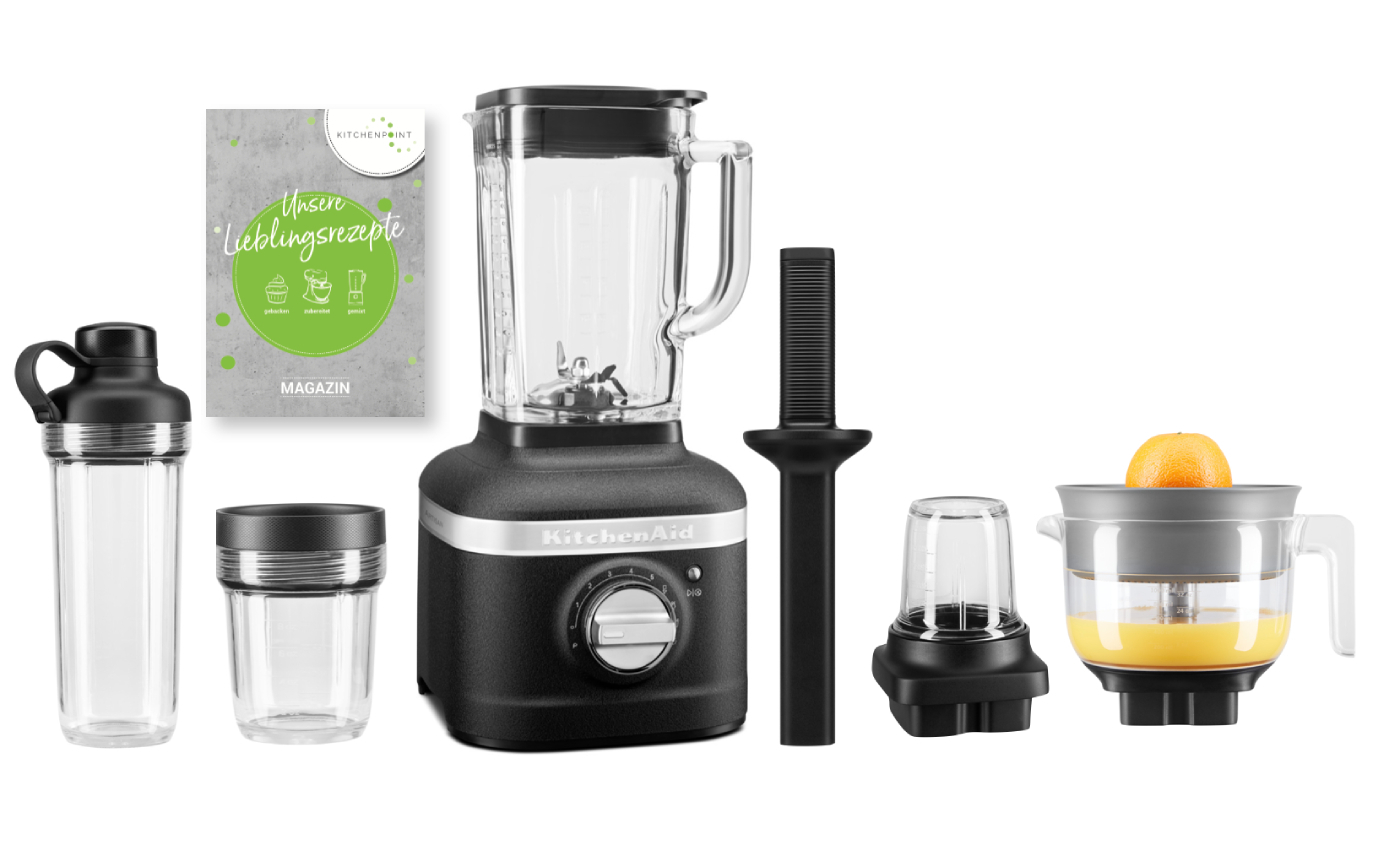 KitchenAid Blender K400 Komplett Set Imperial Gusseisen Schwarz KitchenAid Blender K400 Komplett Set Imperial Gusseisen Schwarz