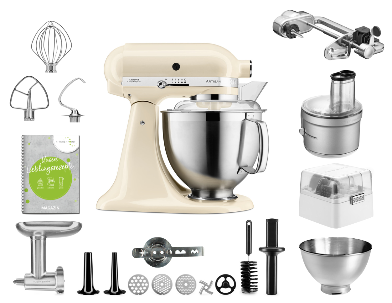 KitchenAid Küchenmaschine 185 Gourmet Set Creme KitchenAid Küchenmaschine 185 Gourmet Set Creme