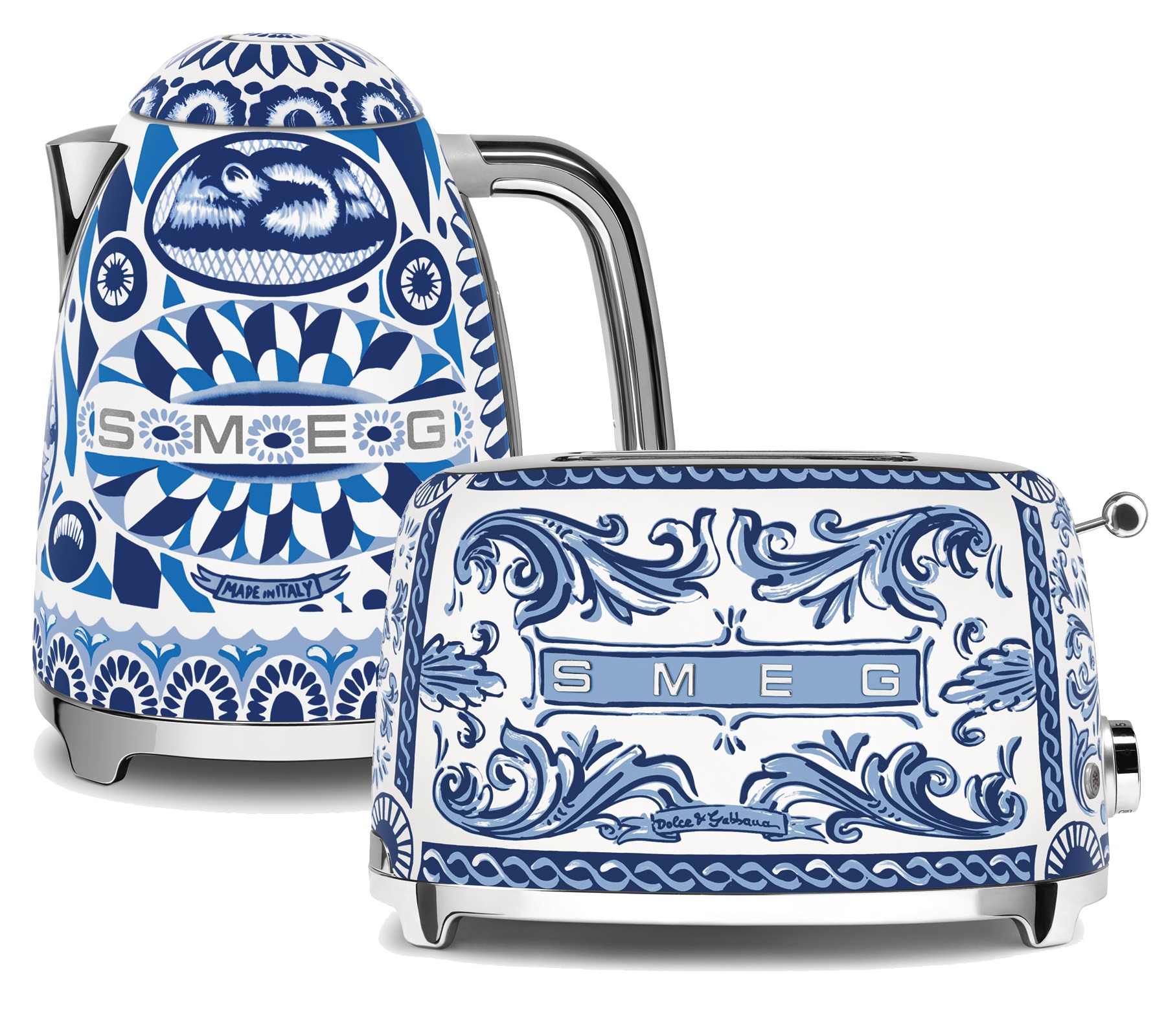 SMEG Wasserkocher - Toaster Set Dolce & Gabbana Blu Mediterraneo