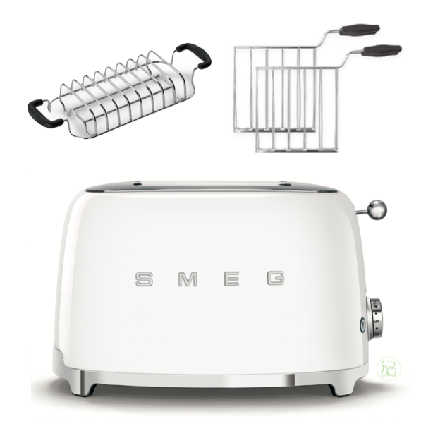 SMEG Toaster TSF01 Weiß Komplett Set - TSF01WHEU - Kitchenpoint.de