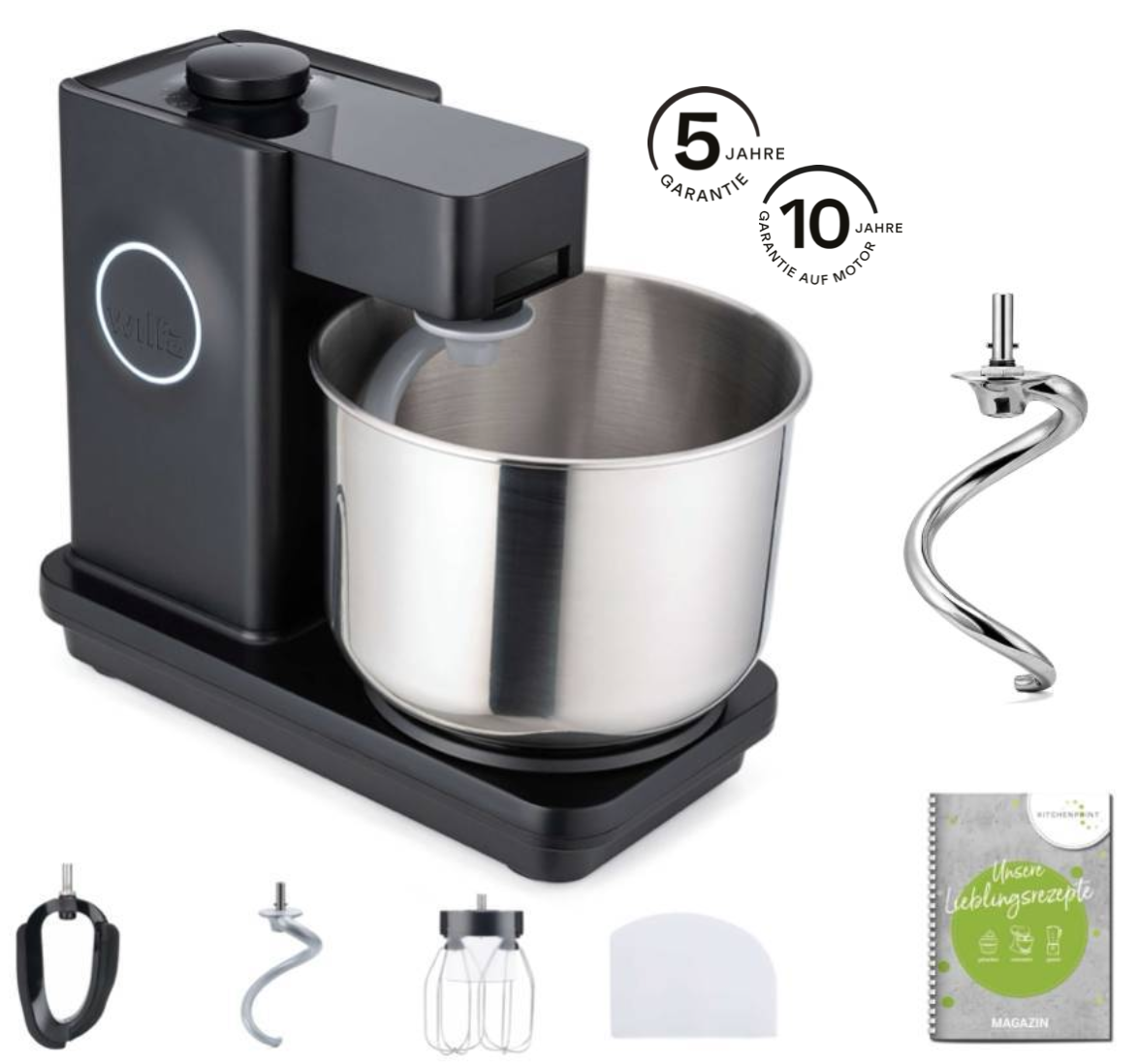 Wilfa Küchenmaschine Probaker schwarz - Knethaken Set