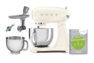 SMEG Küchenmaschine SMF05 Vollfarbe - Back Mega Set Creme