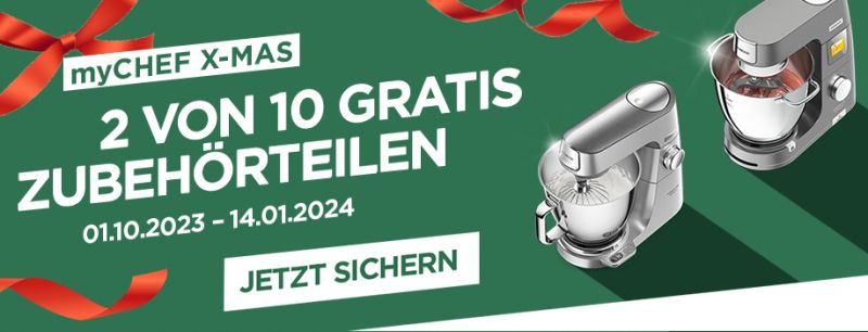Kenwood myCHEF X-MAS Aktion-Gratis Zubehör zu Küchenmaschine